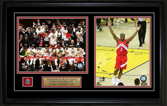 Toronto Raptors Framed Double 8" x 10" 2019 World Champion Photos 24" x 15"